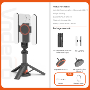 Vndefoo Giá đỡ hút từ tính 0.64m Giá đỡ chân máy ảnh tự sướng kẹp hút cho iPhone để bàn hoặc du lịch - Product Image 6