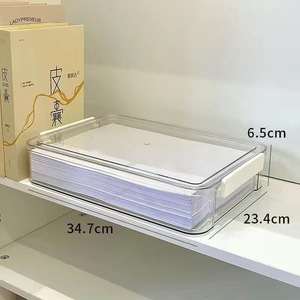 可堆叠透明塑料存储容器带锁盖的文件存储盒 - Product Image 6