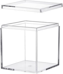 Caja acrílica con tapa, paquete de 4 contenedores cuadrados pequeños de acrílico, contenedores cuadrados de plástico con caja de almacenamiento con tapa, 2,2x2,2x2,2 pulgadas - Product Image 2