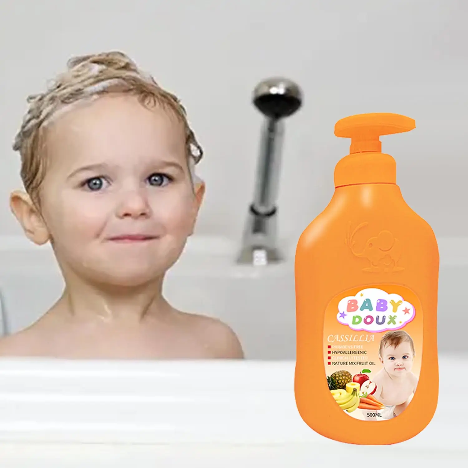 Hypoallergenic Hidratante Calmante Bebê Loção Em Pó Gel de banho 2 in1 Lavanda Camomila Bebê Shampoo E