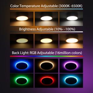 LED müzik tavan lambası hoparlör akıllı APP kontrolü 32W RGB kısılabilir yuvarlak montaj aydınlatma yatak odası banyo için - Product Image 3