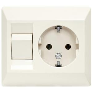 Komplette Unterputz buchse mit Zweiwege schalter, weiß () - Product Image 1