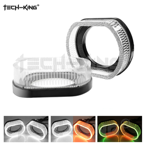 Tech-kral 2.5 "RGBW 12V renkli ön ışık Led melek gözler halo yüzükler farlar projektör Lens için kapak örtü süslemeleri - Product Image 3