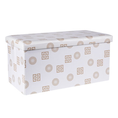 PVC leather storage ottoman printed pouf ottoman collapsible stool 38*38*38 folding ottoman for furniture