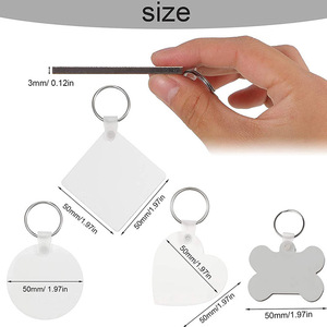 Lilangda 2022 סובלימציה ריק Keychain MDF מחזיקי מפתחות קישוט תג סט עם <span class=keywords><strong>2</strong></span> אינץ חום העברת Keychain החסר מפתח טבעות