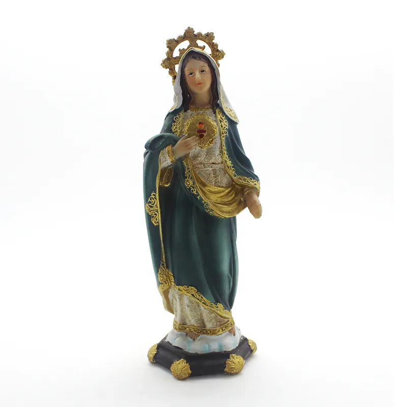 Souvenir personalizzati in resina dipinta a mano statua religiosa della vergine maria della madre benedetta