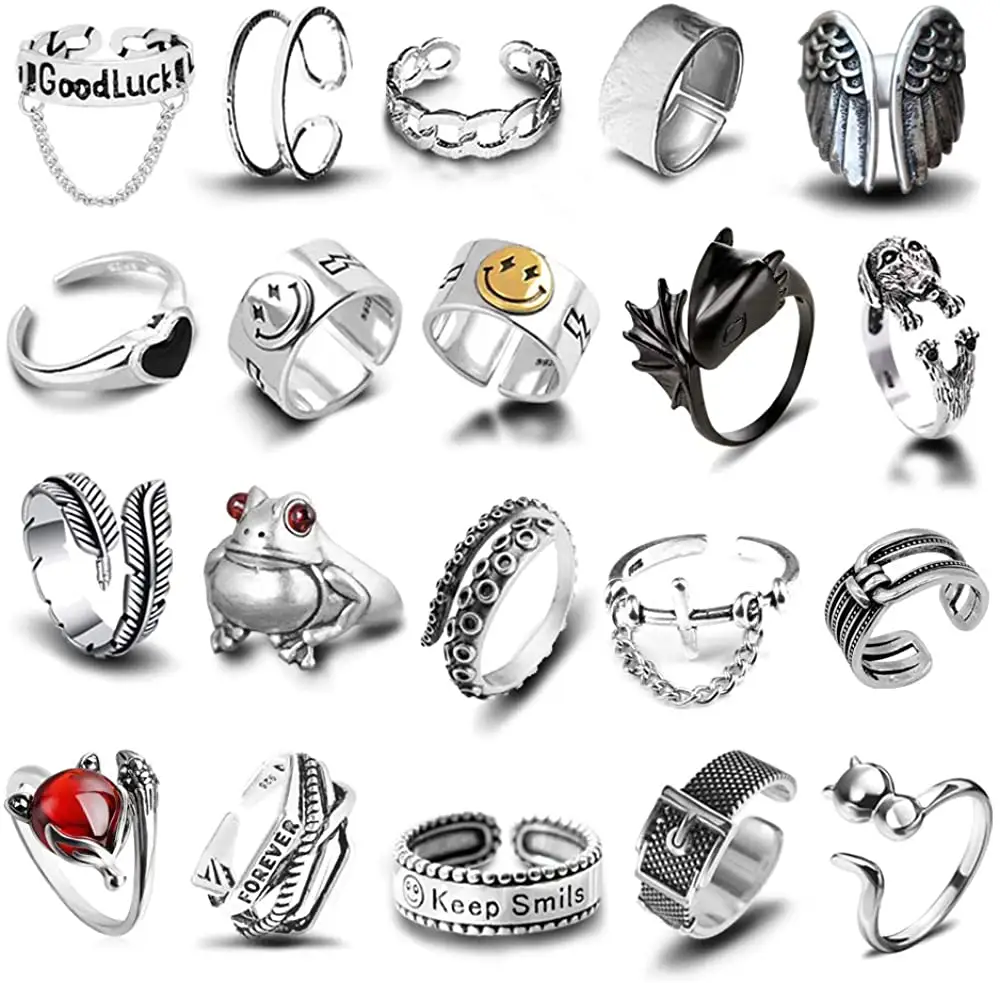 Set di anelli a snodo bohémien anelli impilabili in argento Vintage con dito di moda per anelli Midi Knuckle da donna