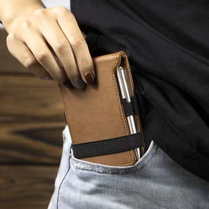 Mini funda de diario de cuero personalizada, funda dura portátil, Bloc de notas de lujo, con portalápices, novedad - Product Image 2