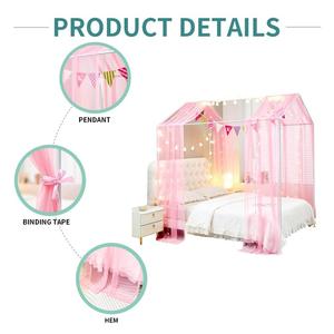 Best <strong>Selling</strong> 100% Polyester Silk Mosquito <strong>Netting</strong> Princess Bed Canopy for Adults Folded Design Three-Sided Opening for Summer - Product Image 2