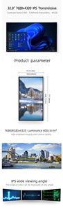 LG ekran için 32 inç 8K Ultra HD TFT ekran modülü 7680x4320 RGB arayüzü profesyonel monitörler için IPS yüksek kalite LCD paneli - Product Image 5