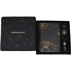 Hardcover <strong>Basic</strong> Journal <strong>Book</strong> Set Thermal Bound Notebooks Fancy Diary for School Office DIY Girls Handbook Gift Box Notebook Gift - Product Image 1