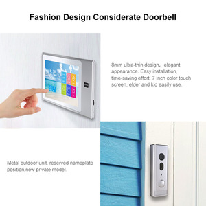 Panel táctil de la región europea para timbre de puerta, cámara Twoway, intercomunicador dúplex con cable, sistema de teléfono de 2 vías - Product Image 2