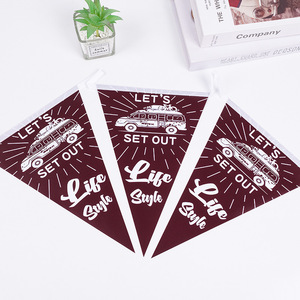 Cadena de bandera triangular de PVC de alta calidad, banderines impermeables personalizados para exteriores, banderines para decoración navideña - Product Image 2