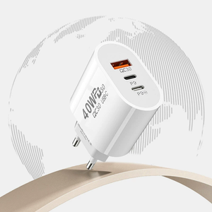 EU <strong>US</strong> UK <strong>AU</strong> <strong>Plug</strong> 20W-40W USB C Fast QC3.0 Wall Charger Block PD Function 5V/2.4A Port for iPhone 16/15/14/13 Output Power - Product Image 1