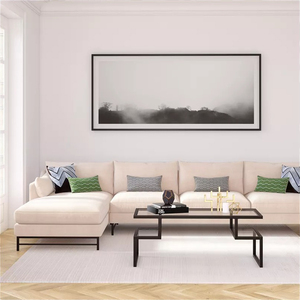 Venta al por mayor pequeña mesa de centro de cristal para el hogar con marco de metal mesa auxiliar anidada para sala de estar sofá mesas de té muebles para el hogar - Product Image 3
