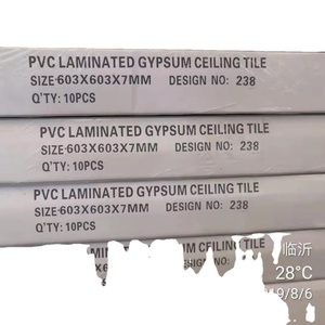 石膏天花板/PVC石膏天花板/乙烯基面临石膏板吊顶的假天花板天花板t网格秘鲁 - Product Image 1