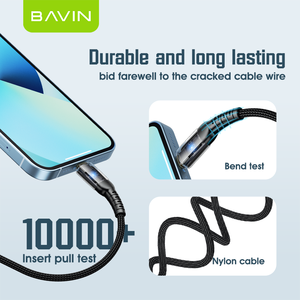 Bavin sıcak satıcılar PD 30W hızlı şarj tel aktarılması kalın telefon şarj kablosu tip-c veri USB kablosu - Product Image 5