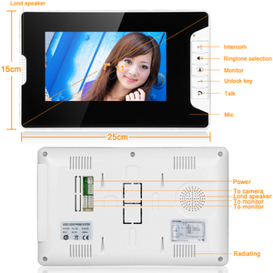 Videoportero de seguridad para el hogar, cámara IR, pantalla de 7 pulgadas, timbre de puerta con cable, sistema de intercomunicación con altavoz