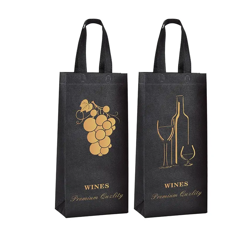 الجملة قابلة لإعادة الاستخدام pp غير المنسوجة حقائب زجاجات النبيذ غير المنسوجة الأحمر الأبيض حقيبة خمور مع شعار مخصص