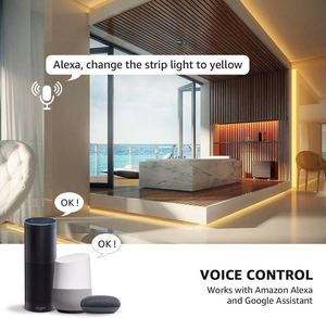 แสงในร่ม32.8ft RGB 5050สมาร์ทนำแถบแสงที่มี24Key ควบคุมระยะไกลอะแดปเตอร์wifi App กันน้ำ IP65 RGBW ดิจิตอล - Product Image 2