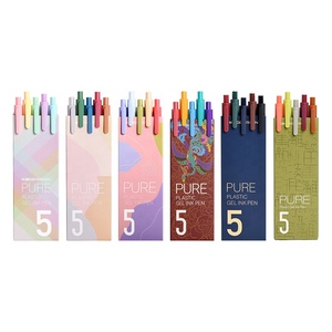 <span class=keywords><strong>KACO</strong></span> saf geri çekilebilir doldurulabilir jel mürekkep kalemler 0.5mm güzel nokta 5 renk özel jel kalem seti renkli mürekkep - Product Image 5