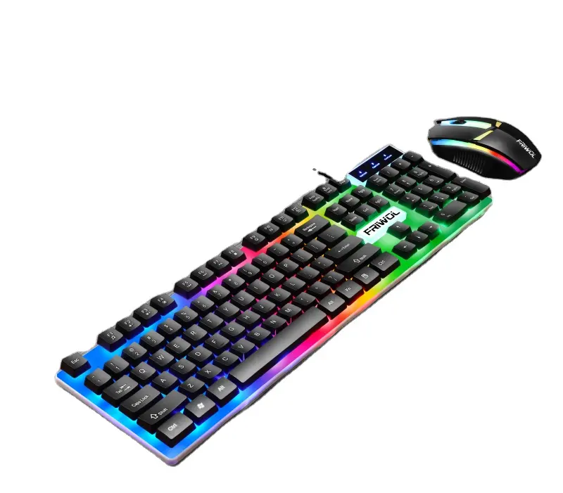 Werkseitig benutzer definierte Computer-LED-Hintergrund beleuchtung Gaming-Tastatur-und Maus kombinationen USB-kabel gebundene Teclado Klavye-Maus-und Tastatur sätze