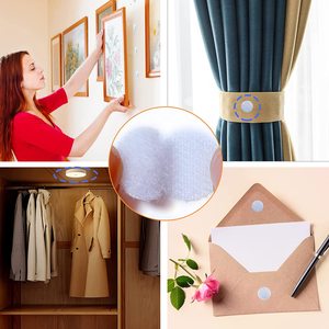 Puntos de gancho y bucle de doble cara de nailon de alta calidad con pegamento, círculos adhesivos reutilizables extraíbles, puntos de sujeción autoadhesivos - Product Image 4