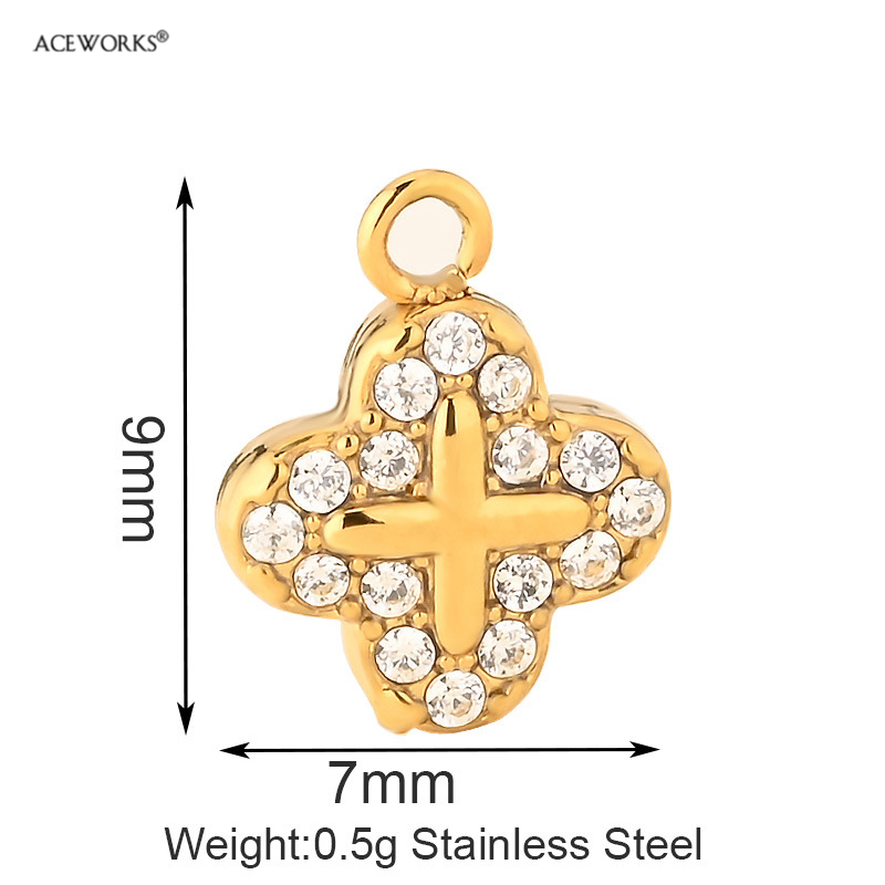Pavé Four-Petal Cross Charm.