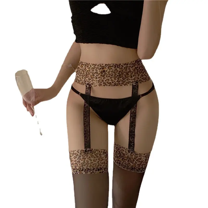 HY-4201 imprimé léopard fille chaude fronde bas femmes été mince longue soie noire porter pur désir style sexy jambe collants hai