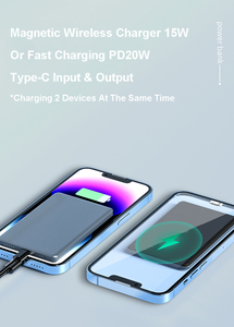 Banco de energía inalámbrico de metal magnético súper fino de 15W, 5000mAh, PD20W, Banco de energía de carga rápida con salida de entrada tipo C para iPhone 15 - Product Image 5