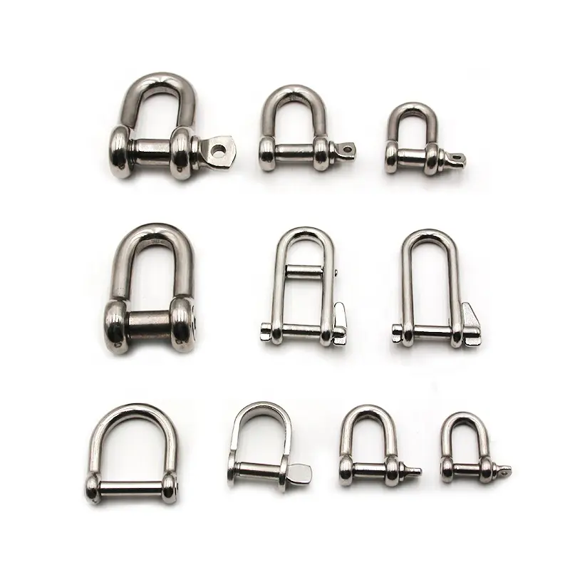 Hot Sale Stainless Steel D-Shackle Retail Industry Key Pin Shackle Wire Rope Fittings With Bar