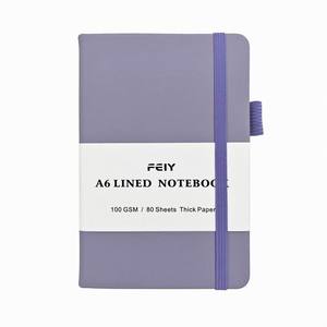 Cuaderno de diario A6 azul marino, cuaderno de negocios con lazo para bolígrafo y correa elástica, página de impresión forrada para cuaderno escolar A6 - Product Image 5