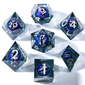 Özelleştirilmiş çokyüzlü reçine göz küresi ucu keskin zar seti kurulu oyunları D20 için rpgdnd oyunları - Product Image 4