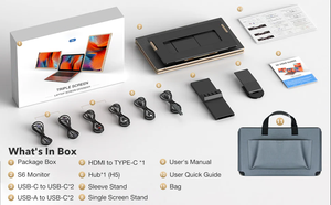 15.6 Inch Triple Screen Extender <strong>Monitor</strong> S6 with Speaker for Laptop Support Multiple <strong>System</strong> - Product Image 3