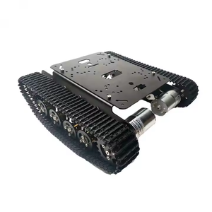 TS100 metallo RC Robot serbatoio auto telaio assorbimento degli urti auto con 12V 330RPM #25 motore per Arduino fai da te - Product Image 1