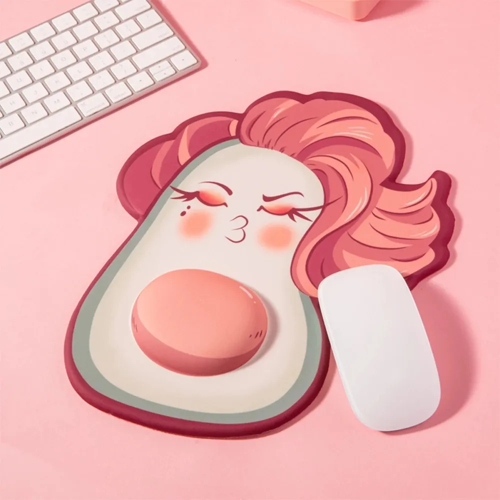 Super süße 3D Avocado Mauspad Weiche Silikon Maus matte Kawaii Memory Foam Mouse pad mit Handgelenk auflage Kissen für Laptop-Computer