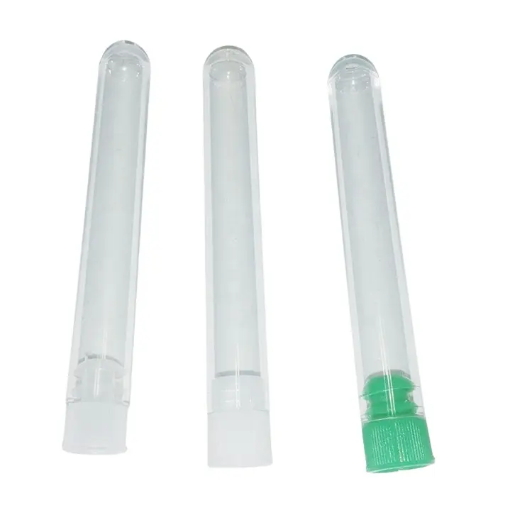 5ml Laboratorio de Investigación Científica uso claro rojo verde blanco color tubos de ensayo de plástico tubo de ensayo de plástico con tapa