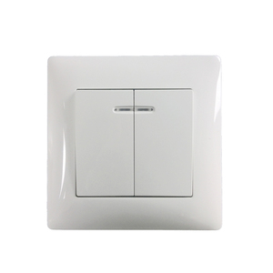 Hihg Quality PC Electric Light <strong>Switch</strong> European Style PC Material 2 Gang 2 Way <strong>Switch</strong> with Indicator - Product Image 1