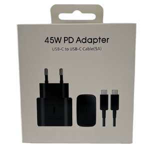 サムスンギャラクシーS24ultra/s23/s22/note 20/s21/s10/galaxyタブS7/s8用1mケーブル付き45wタイプc超高速充電器 - Product Image 1