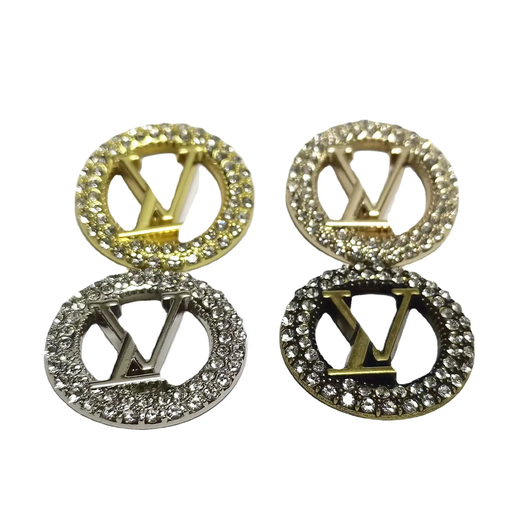 Cerchio con intarsio diamantato e font a forma di V scatola di abbigliamento placcato, borsa, accessorio per capelli, fermaglio per capelli, anello per capelli, 30MM