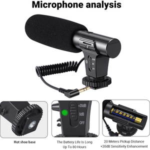 Mamen Camera Microphone+LED Light+Mini Table Tripod Microphone <strong>Kit</strong> for Video Smartphone <strong>Filmmaking</strong> Live Photography Vlogging <strong>Kit</strong> - Product Image 3