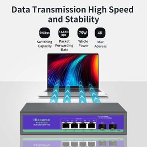 Sıcak satış OEM/ODM 4 Port 2.5G + 10G SFP Ethernet PoE anahtarı base-t PoE + yönetilmeyen ağ POE anahtarı - Product Image 4