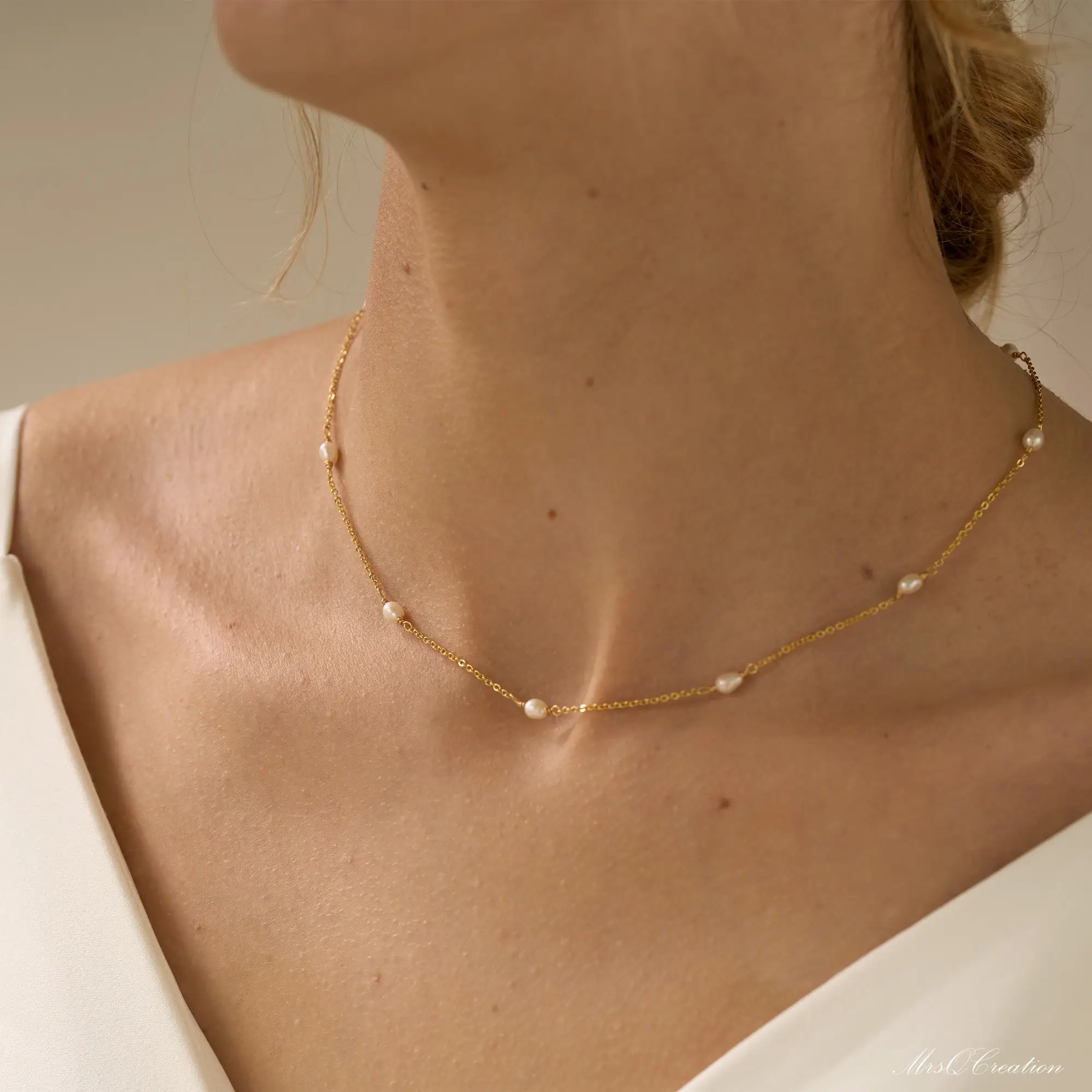 Женское Золотое жемчужное ожерелье, 14 карат, 18 карат