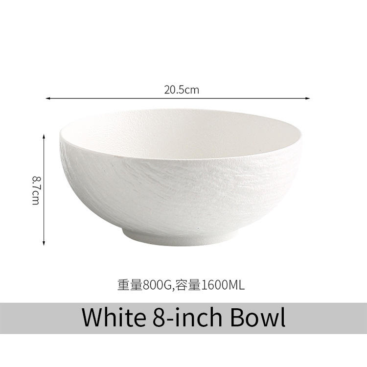 Tazón blanco de 8 pulgadas