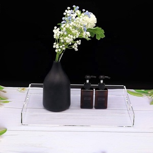 带手柄的矩形透明丙烯酸托盘 - Product Image 6