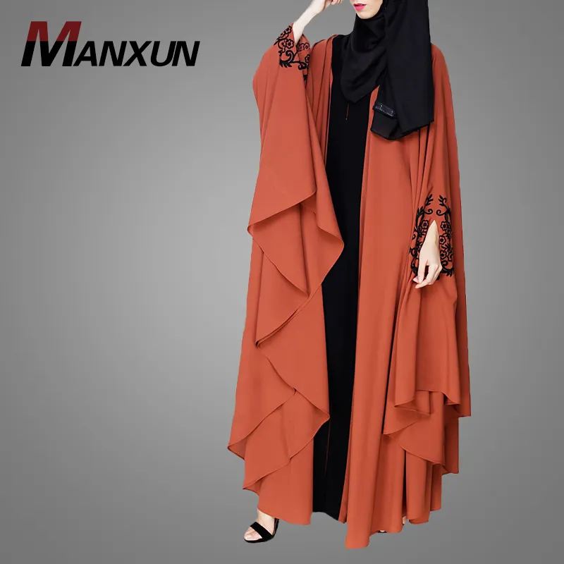 Mode dentelle ouverte Abaya femmes musulmanes élégant dubaï Cardigan dentelle Robe Robe arabe Costume turc en gros Abaya