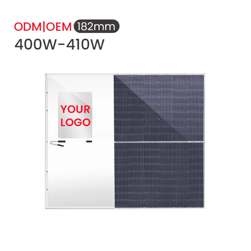 Panel surya luar ruangan silikon monokristalin efisiensi OEM/ODM 400W 410W untuk rumah