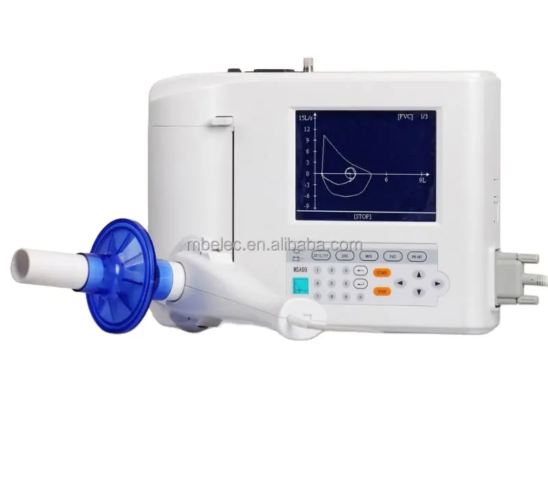 CE अनुमोदित Meditech अस्पताल Spirometer डिजिटल Spirometer साँस लेने में नैदानिक Spirometry प्रिंटर के साथ