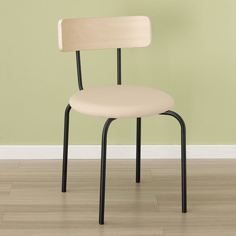Natural wood back - khaki seat - black frame