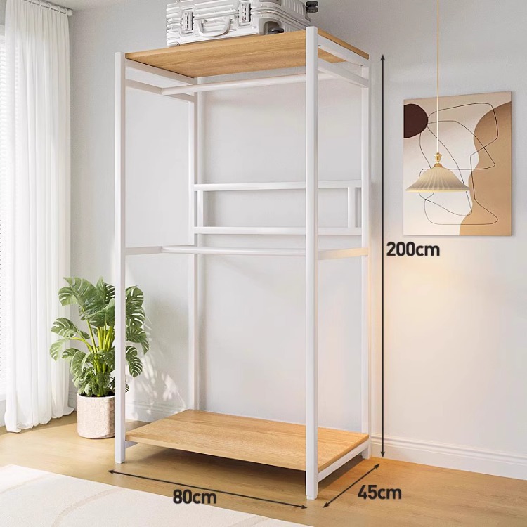 80*45*200-white frame steel and wood combination